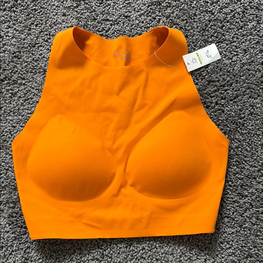 Aerie Orange Seamless Sports Bra with Racerback